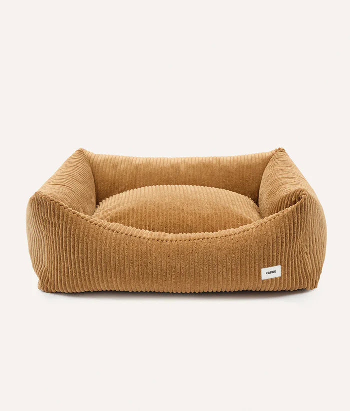 Mustard Corduroy Dog Bed - Snozy