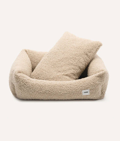 Beige Fleece Dog Bed - Snozy