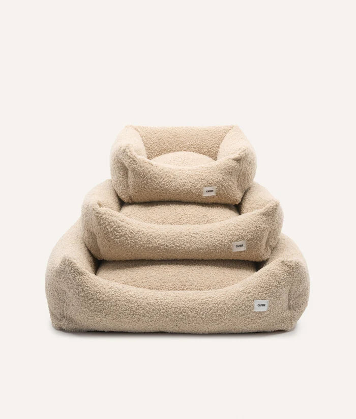 Beige Fleece Dog Bed - Snozy