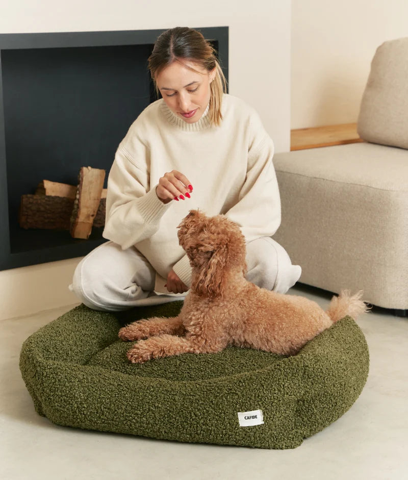 Green Fleece Dog Bed - Snozy