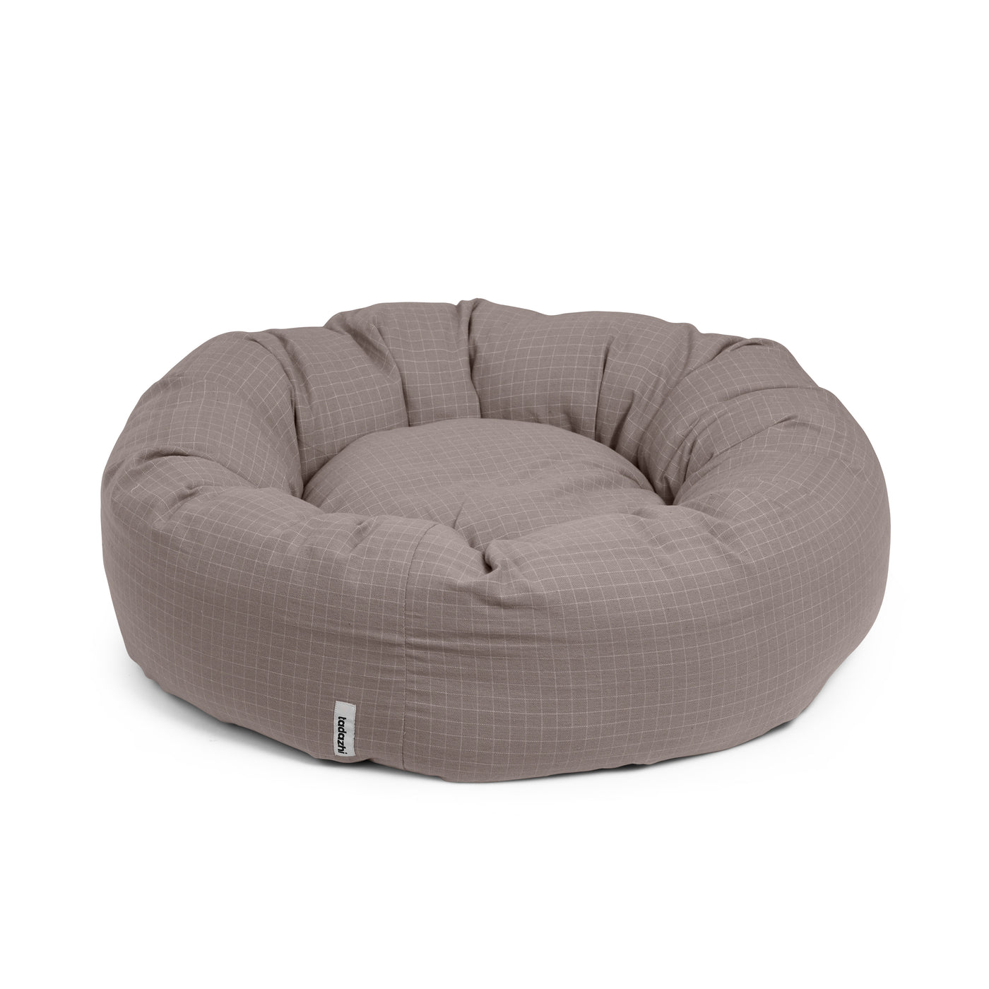 Donut Bed Chequered Dark Sand