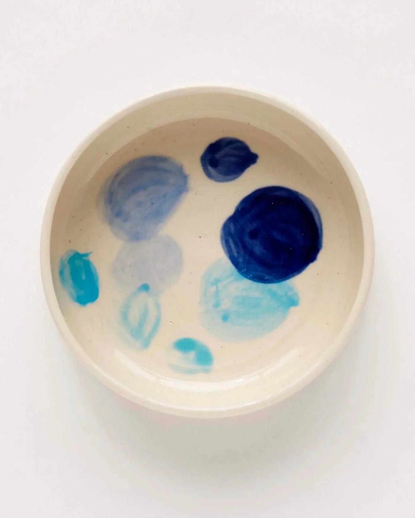 Handmade Blue Polka Dot Ceramic Bowl