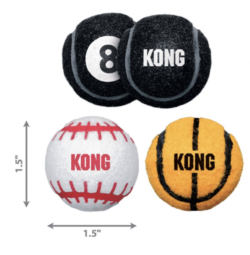 Balls without squeakers KONG different colors/ 4cm